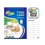 TICO COPY LASER PREMIUM CONF 1600 ETICHETTE ADESIVE 105X37 mm BIANCO OPACO 