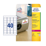 AVERY CONF 800 ETICHETTE ADESIVE SUPER ADERENTI IN POLIESTERE 25,4X45,7 mm BIANCO 