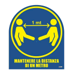 MARKIN CONF 2 ETICHETTE ADESIVE IN PVC MANTENERE LA DISTANZA DI UN METRO 210X245 mm COLORI ASSORTITI 