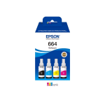 EPSON 664 ECOTANK MULTIPACK CONFEZIONE 4 FLACONI INCHIOSTRO NERO CIANO MAGENTA GIALLO 70 ML