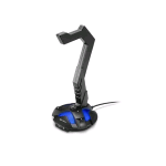 SHARKOON SUPPORTO PER CUFFIE DA TAVOLO GAMING CON SCHEDA AUDIO INTEGRATA DIFFUSORE USB SURROUND E ILLUMINAZIONE LED GRIGIO 
