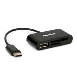 HAMLET XZR100UC LETTORE MEMORY CARD SD-MICRO SD 1 PORTA USB USB-C NERO