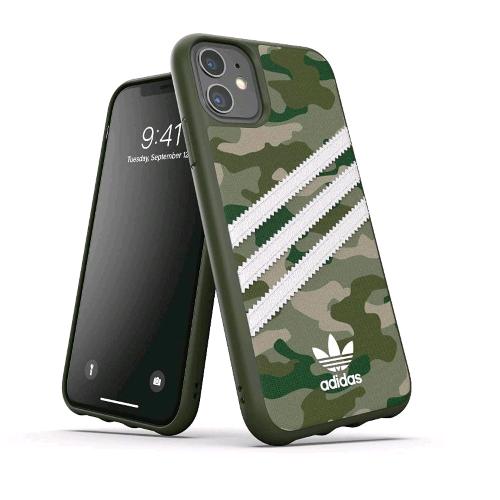 ADIDAS SAMBA ROSE APPLE iPHONE 11 PRO COVER IN TPU E POLIURETANO STAMPA MIMETICA RIGHEE LOGO BIANCO