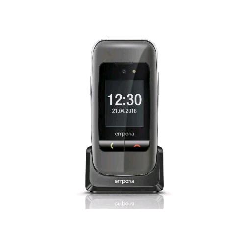 EMPORIA ONE SENIOR PHONE 2G 2.8" CLAMSHELL TASTI GRANDI SOS OPZIONALE 3 TASTI SCELTA RAPIDA FOTOCAMERA GRIGIO SILVER