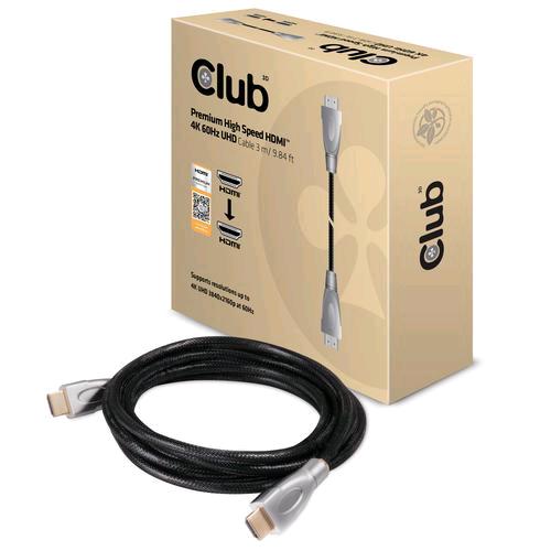 CLUB3D CAVO PREMIUM HIGH SPEED HDMI 2.0 4K 60HZ UHD 3MT BLACK