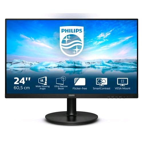 PHILIPS V LINE 241V8L/00 23.8" LED VA FORMATO 16:9 CONTRASTO 3.000:1 1xVGA 1xHDMI COLORE NERO GARANZIA ITALIA