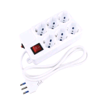 VULTECH MU-03 MULTIPRESA BIPASSO 6 POSTI ON OFF FUNZIONE OVERLOAD BIANCO