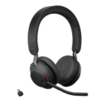 JABRA EVOLVE2 65 UC CUFFIE CON MICROFONO BLUETOOTH 5.0 TICEVITORE USB TIPO C E BASE DI RICARICA NERO