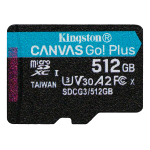 KINGSTON MICROSDXC CANVAS GO PLUS  512GB CLASSE 10 V30 A2 NERO