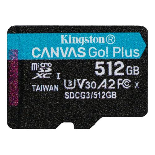 KINGSTON MICROSDXC CANVAS GO PLUS  512GB CLASSE 10 V30 A2 NERO