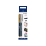 FABER CASTELL BLISTER MARKER METALLIC PUNTA AD AGO 1.5 mm ORO ARGENTO CONF 2 Pz.