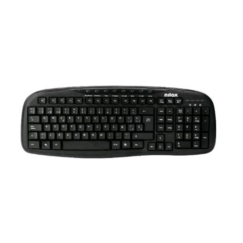 NILOX TASTIERA USB CON TASTI FUNZIONE STANDARD E TASTI MULTIMEDIALI NERO