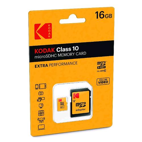 KODAK MICRO SDHC 16GB CLASSE 10 EXTRA CON ADATTATORE 