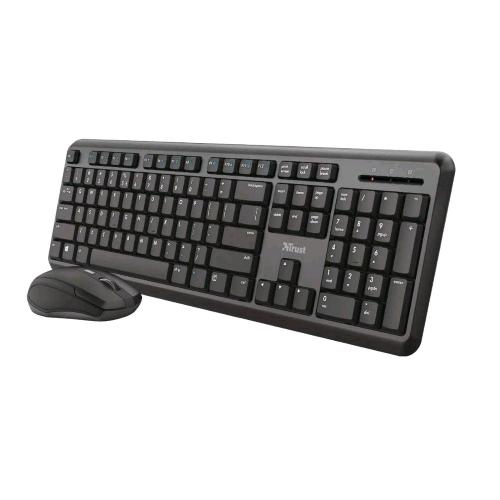 TRUST ODY TASTIERA + MOUSE WIRELESS 1.600 DPI OTTICO NERO
