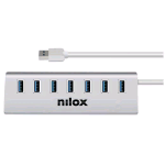 NILOX NX7HUB30 HUB 7 PORTE USB 3.0 IN METALLO AUTOALIMENTATO
