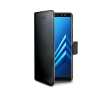 CELLY SAMSUNG GALAXY A8+ 2018 CUSTODIA A PORTAFOGLIO SIMILPELLE FLAP MAGNETICO NERO