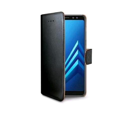 CELLY SAMSUNG GALAXY A8+ 2018 CUSTODIA A PORTAFOGLIO SIMILPELLE FLAP MAGNETICO NERO