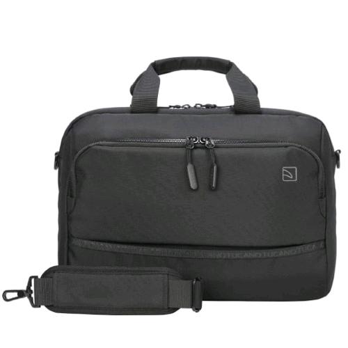 TUCANO PLANET BORSA A TRACOLLA IN TESSUTO PER NOTEBOOK DA 15,6" E MACBOOK PRO 16" DOPPIO VANO NERO
