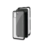 CELLY APPLE iPHONE XS/X COVER MAGNETICA IN ALLUMINIO + VETRO TEMPERATO TRASPARENTE NERO