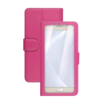CELLY UNICA VIEW CUSTODIA A LIBRO UNIVERSALE 5.0"- 5.5" CON DISPLAY A VISTA E FUNZIONE STAND INTEGRATA ROSA