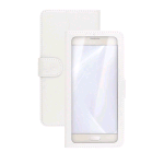 CELLY UNICA VIEW CUSTODIA A LIBRO UNIVERSALE 4.5"- 5.0" CON DISPLAY A VISTA E FUNZIONE STAND INTEGRATA BIANCO