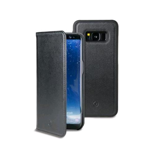 CELLY SAMSUNG GALAXY S8 CUSTODIA AD AGENDA 2IN1 CON FINITURA IN SIMILPELLE DOTATA DI COVER INTERNA REMOVIBILE NERO