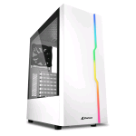 SHARKOON RGB SLIDER CASE MIDI TOWER MINI-ITX MICRO-ATX ATX PANNELLO LATERALE IN VETRO TEMPERATO  2XUSB 3 1XUSB 2 1X120MM VENTOLA FRONTALE ILLUMINATO LED RGB WHITE