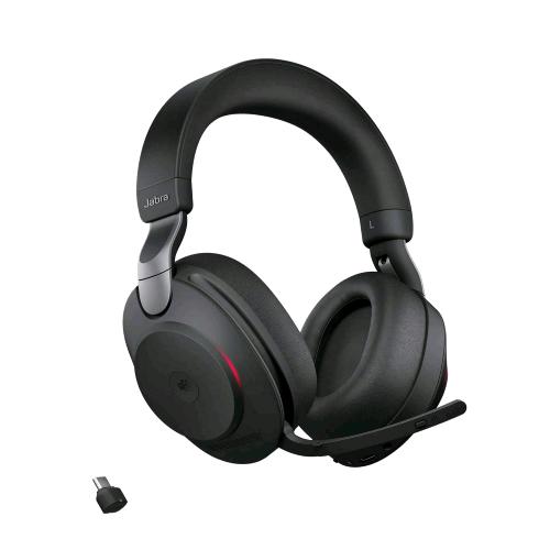 JABRA EVOLVE2 85 CUFFIE CON MICROFONO WIRELESS CERIFICATE MS ADATTATORE USB TIPO C BLACK