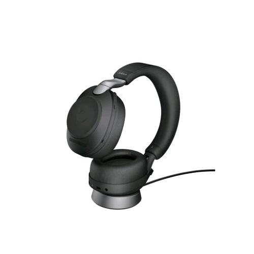 JABRA EVOLVE2 85 CUFFIE CON MICROFONO WIRELESS CERIFICATE MS ADATTATORE USB TIPO A CON BASE DI RICARICA BLACK
