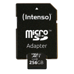 INTENSO MICRO SDXC CON ADATTATORE 256 GB CLASSE 10 UHS-I NERO
