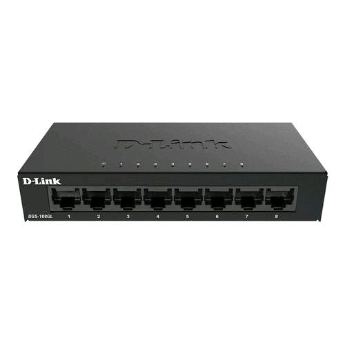 D-LINK DGS-108GL SWITCH 8 PORTE GIGABIT NON GESTITO 10/100/1000 NERO