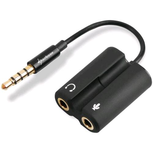 SHARKOON PMP35 ADATTATORE 1 JACK 3.5mm MASCHIO 2 FEMMINE 3.5mm