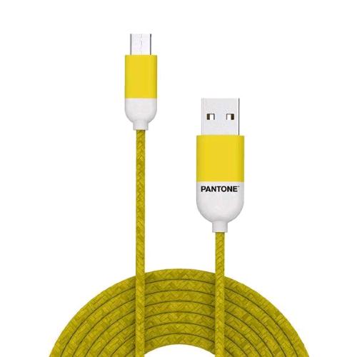 PANTONE CAVO DA USB A A MICRO USB 1.5 MT IN TESSUTO GIALLO