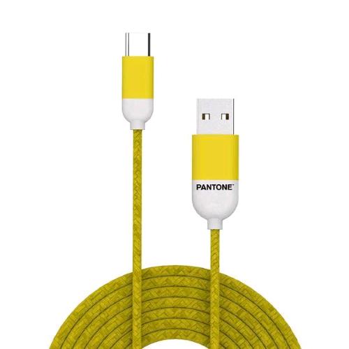 PANTONE CAVO DA USB A A USB-C 2.4A 1.5 MT IN TESSUTO GIALLO