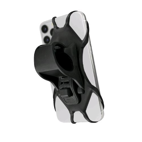 CELLY SWIPEBIKE SUPPORTO UNIVERSALE SMARTPHONE PER MANUBRIO IN SILICONE CON GANCIO NERO