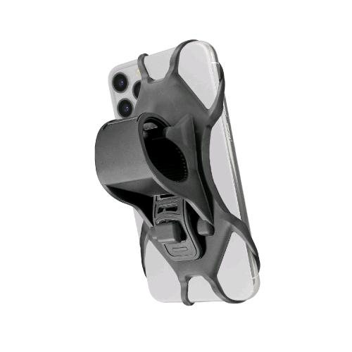 CELLY SWIPEBIKE SUPPORTO UNIVERSALE SMARTPHONE PER MANUBRIO IN SILICONE CON GANCIO GRIGIO