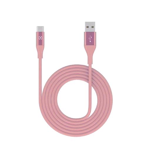 CELLY CAVO USB CON FINITURA SOFT TOUCH 1 X M USB TIPO A 1 X USB-C 1 M ROSA