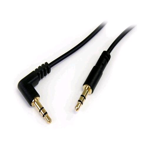 STARTECH CAVO AUDIO STEREO SLIM 1 X JACK 3.5 MM 1 X JACK 3.5 MM 90° 1,8 M NERO