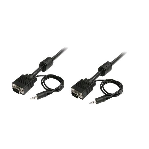 STARTECH CAVO COASSIALE PER MONITOR AD ALTA RISOLUZIONE 2 X M 15-pin HD-15 2 X M JACK 3.5 MM 5 M NERO