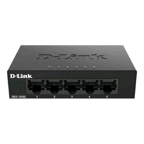D-LINK DGS-105GL SWITCH 5 PORTE 10/100/1000 GIGABIT NON GESTITO NERO