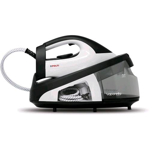 POLTI VAPORELLA SIMPLY VS20.20 FERRO DA STIRO AUTONOMIA ILLIMITATA SEBATOIO 1.5 LT  6.5 BAR PIASTRA IN CERAMICA BIANCO NERO