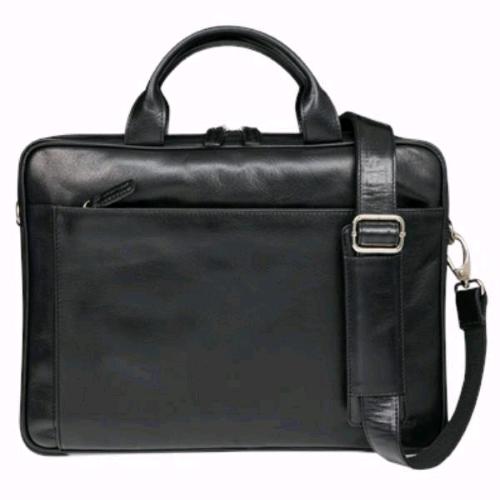 DBRAMANTE 1928 AMALIENBORG BORSA PER NOTEBOOK DA 15" IN PELLE CON TRACOLLA 8 SCOMPARTI NERO