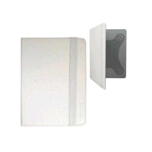 TECHMADE CUSTODIA UNIVERSALE PER TABLET 7"-8" IN POLIURETANO RIGIDA CHIUSURA AD ELASTCO BIANCO