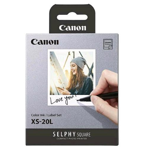 CANON XS-20L SET CARTA ADESIVA 20 FOGLI 72X85 mm + INCHIOSTRO PER QX10 BIANCO