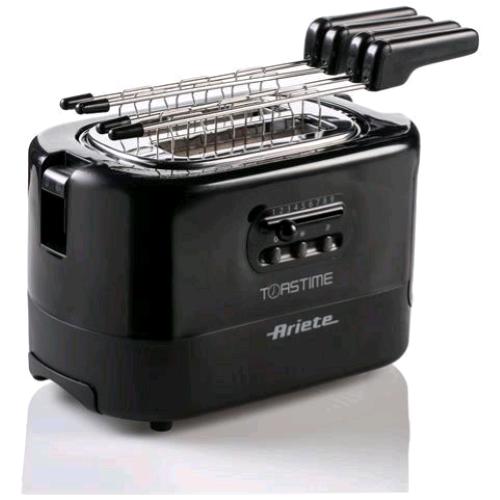 ARIETE TOASTIME TOSTAPANE ELETTRICO 2 FESSURE CON FUNZIONE RISCALDA E SCONGELA 700 W NERO