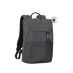 RIVACASE ZAINO NOTEBOOK FINO A 16" IN POLIESTERE E POLIURETANO CHIUSURA ZIP NERO GRIGIO