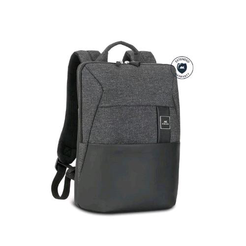 RIVACASE ZAINO NOTEBOOK FINO A 16" IN POLIESTERE E POLIURETANO CHIUSURA ZIP NERO GRIGIO