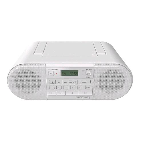 PANASONIC RADIO PORTATILE DAB+ BLUETOOTH LETTORE CD DESIGN VINTAGE 20W USB, TELECOMANDO BIANCO