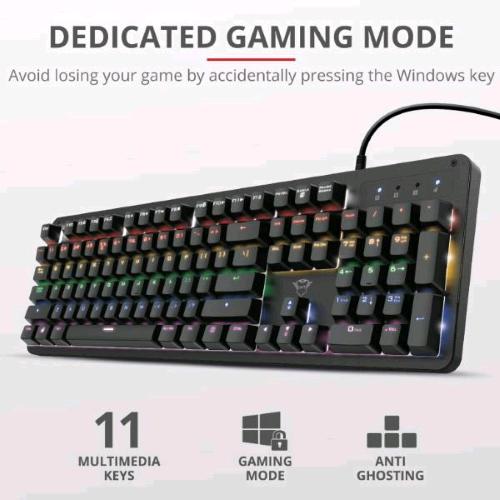 TRUST GXT 863 MAZZ MECHANICAL TASTIERA GAMING RGB 14 COLORI