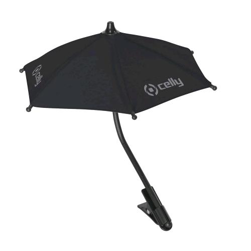 CELLY ZERO FEELING OMBRELLO PER SMARTPHONE FISSAGGIO A CLIP NERO
